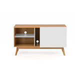 Paris Prix Buffet 4 Tiroirs & 1 Porte "Avon" 128cm Chêne & Turquoise