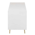 Paris Prix Buffet 4 Tiroirs & 2 Portes "Remina" 150cm Blanc & Or