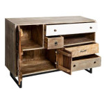 Paris Prix Buffet 4 Tiroirs Et 3 Portes "Koval" 115cm Naturel
