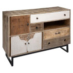 paris prix Buffet 4 Tiroirs et 3 Portes "Koval" 115cm Naturel
