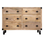 Paris Prix Buffet 6 Tiroirs En Bois "Cuba" 150cm Naturel