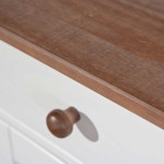 Paris Prix Buffet Bois 3 Portes "Takao" 130cm Blanc & Naturel