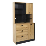 Paris Prix Buffet De Cuisine "Chef" 169cm Naturel & Noir