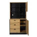 Paris Prix Buffet De Cuisine "Chef" 169cm Naturel & Noir