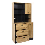 Paris Prix Buffet De Cuisine "Chef" 169cm Naturel & Noir