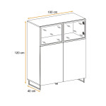 Paris Prix Buffet Design 2 Portes "Plank" 120cm Naturel