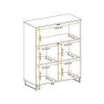 Paris Prix Buffet Design 2 Portes "Plank" 120cm Naturel