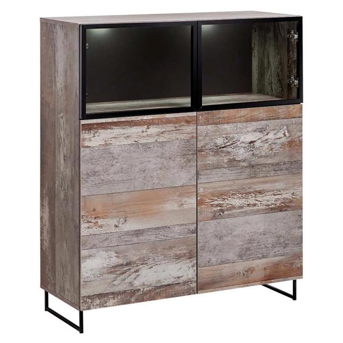 Paris Prix Buffet Design 2 Portes "Plank" 120cm Naturel