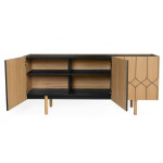 Paris Prix Buffet Design En Bois Massif "Porto II" 175cm Chêne