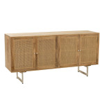 paris prix Buffet en Bois 4 Portes "Weaving" 170cm Naturel