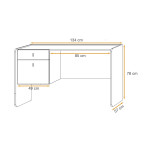 Paris Prix Bureau 1 Niche & 1 Tiroir "Vivero" 134cm Gris & Naturel