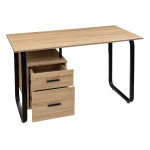 Paris Prix Bureau 2 Tiroirs Design "Caisson" 120cm Naturel