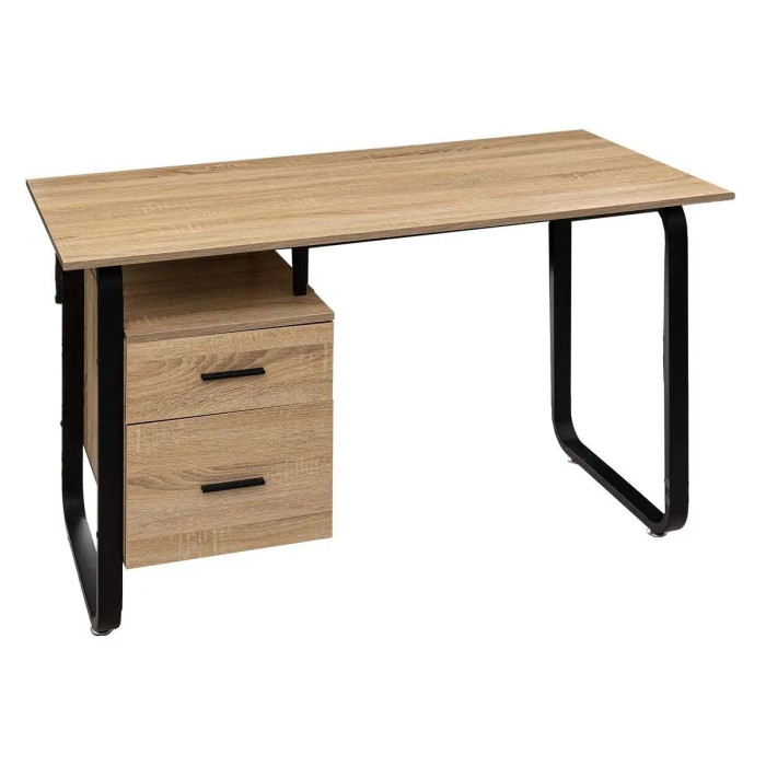 Paris Prix Bureau 2 Tiroirs Design "Caisson" 120cm Naturel