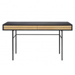 paris prix Bureau 2 Tiroirs en Bois "Stripe" 130cm Chêne & Noir