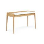 Paris Prix Bureau 2 Tiroirs "Feldbach" 126cm Chêne & Blanc