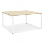 paris prix Bureau Bench Design "Dane" 140cm Blanc & Naturel