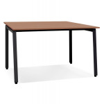 paris prix Bureau Bench Double "Rosendo" 140cm Noir & Noyer