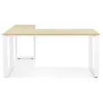 Paris Prix Bureau D'Angle Design "Abigano" 170cm Naturel & Blanc