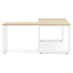 Paris Prix Bureau D'Angle Design "Abigano" 170cm Naturel & Blanc