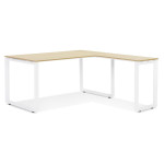 Paris Prix Bureau D'Angle Design "Abigano" 170cm Naturel & Blanc