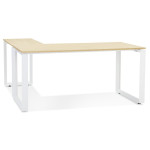 paris prix Bureau d'Angle Design "Abigano" 170cm Naturel & Blanc