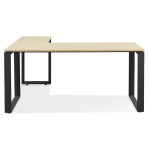 Paris Prix Bureau D'Angle Design "Abigano" 170cm Naturel & Noir