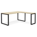 Paris Prix Bureau D'Angle Design "Abigano" 170cm Naturel & Noir