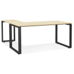 paris prix Bureau d'Angle Design "Abigano" 170cm Naturel & Noir