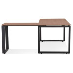 Paris Prix Bureau D'Angle Design "Abigano" 170cm Noyer & Noir