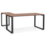 paris prix Bureau d'Angle Design "Abigano" 170cm Noyer & Noir