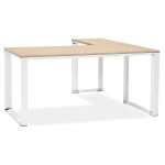 paris prix Bureau d'Angle Design "Hovik" 160cm Naturel & Blanc