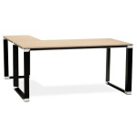 paris prix Bureau d'Angle Design "Hovik" 160cm Naturel & Noir