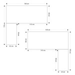 Paris Prix Bureau D'Angle Design "Hovik" 160cm Noyer & Blanc