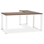 paris prix Bureau d'Angle Design "Hovik" 160cm Noyer & Blanc