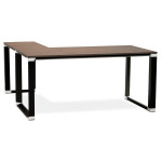 paris prix Bureau d'Angle Design "Hovik" 160cm Noyer & Noir