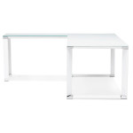 Paris Prix Bureau D'Angle En Verre Design "Hovik" 200cm Blanc