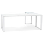 Paris Prix Bureau D'Angle En Verre Design "Hovik" 200cm Blanc