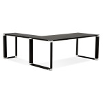 paris prix Bureau d'Angle en Verre Design "Hovik" 200cm Noir
