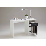 Paris Prix Bureau Design 1 Porte & 1 Tiroir "Sonka" 123cm Blanc