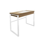 Paris Prix Bureau Design 1 Tiroir "Porqa" 100cm Naturel & Blanc