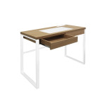 Paris Prix Bureau Design 1 Tiroir "Porqa" 100cm Naturel & Blanc