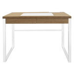 paris prix Bureau Design 1 Tiroir "Porqa" 100cm Naturel & Blanc
