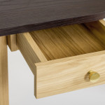 Paris Prix Bureau Design 2 Tiroirs "Nice" 140cm Chêne & Noir