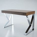 Paris Prix Bureau Design 2 Tiroirs "Thais" 120cm Naturel