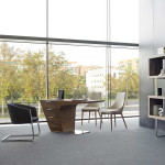 Paris Prix Bureau Design 3 Tiroirs "Blanca" 150cm Naturel