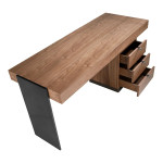 Paris Prix Bureau Design 5 Tiroirs "Terrie" 160cm Marron