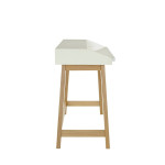 Paris Prix Bureau Design Avec Plateau Coulissant "St James" 116cm Chêne & Blanc