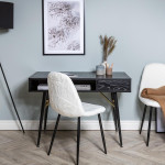 Paris Prix Bureau Design Avec Tiroir "Gold" 110cm Noir