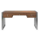 Paris Prix Bureau Design Bois & Acier "Tybu" 158cm Noyer