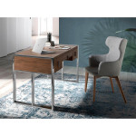 Paris Prix Bureau Design Bois & Acier "Tybu" 158cm Noyer